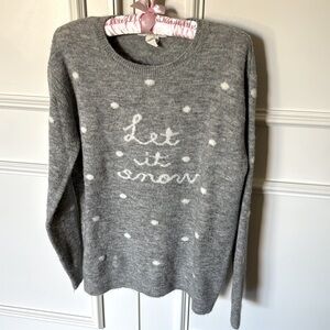 H&M Gray Winter Let it Snow Sweater size M